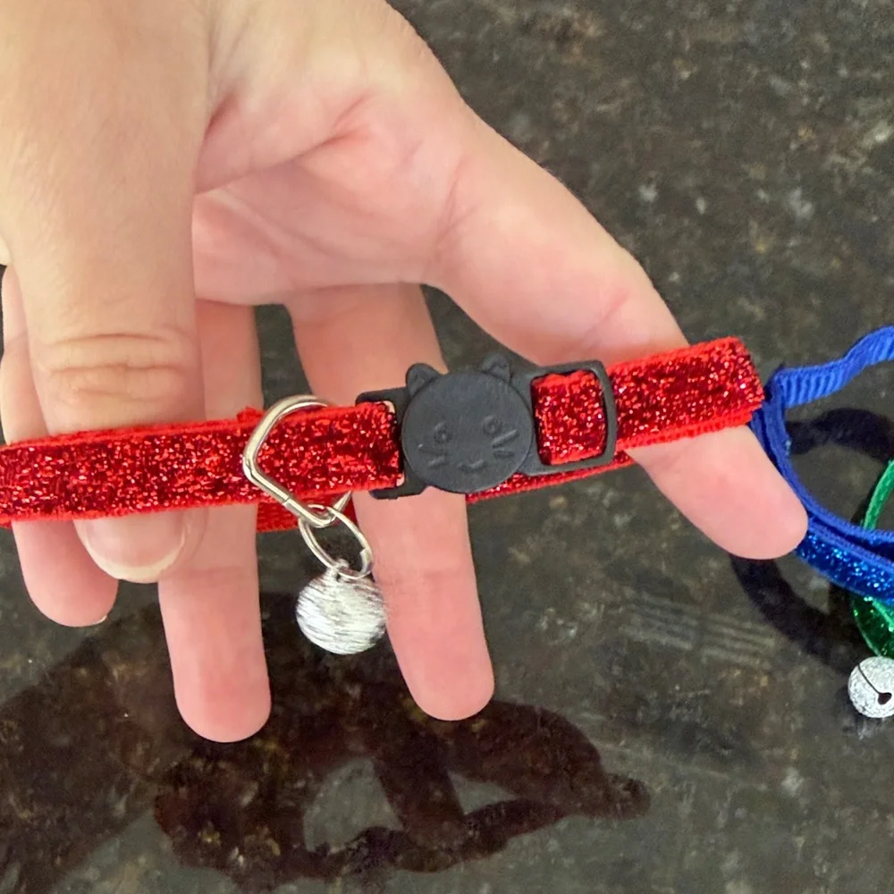 Sparkling Cat Collar Set - Red, Blue, Green